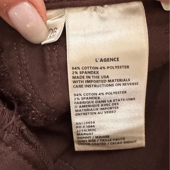 L’Agence Brown Coated Margot Jeans Size 26 - Picture 10 of 12